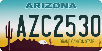 AZ license plate AZC2530