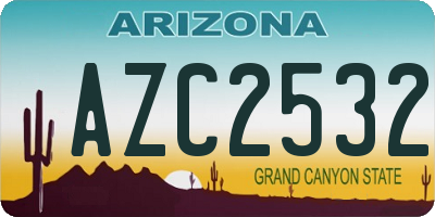 AZ license plate AZC2532