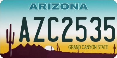 AZ license plate AZC2535