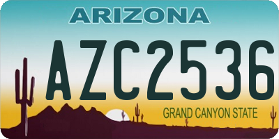 AZ license plate AZC2536