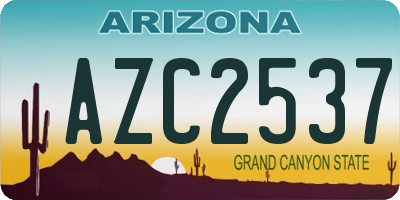AZ license plate AZC2537