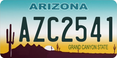 AZ license plate AZC2541