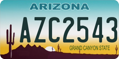 AZ license plate AZC2543
