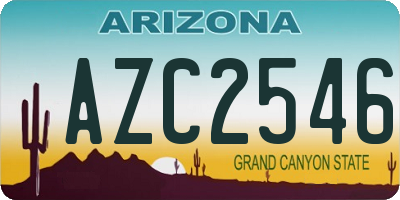 AZ license plate AZC2546