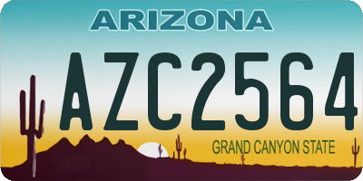 AZ license plate AZC2564