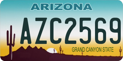AZ license plate AZC2569