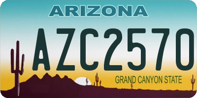 AZ license plate AZC2570