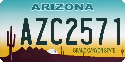 AZ license plate AZC2571