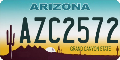 AZ license plate AZC2572