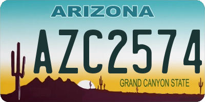 AZ license plate AZC2574