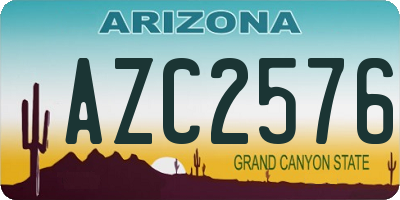 AZ license plate AZC2576