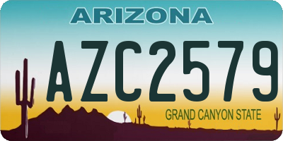 AZ license plate AZC2579