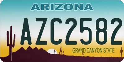AZ license plate AZC2582