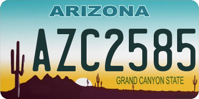 AZ license plate AZC2585