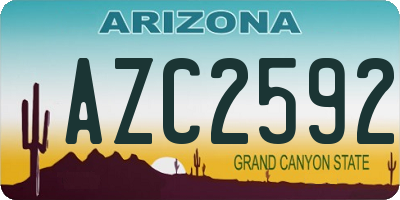 AZ license plate AZC2592