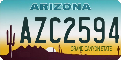 AZ license plate AZC2594
