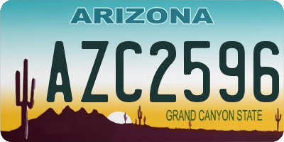 AZ license plate AZC2596