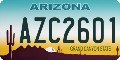 AZ license plate AZC2601
