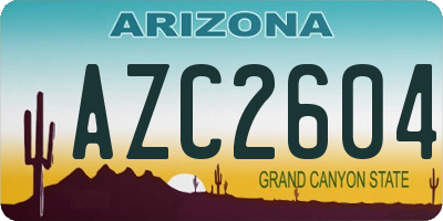 AZ license plate AZC2604
