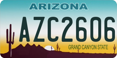 AZ license plate AZC2606