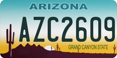 AZ license plate AZC2609