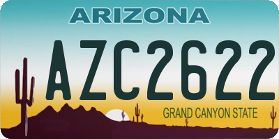 AZ license plate AZC2622