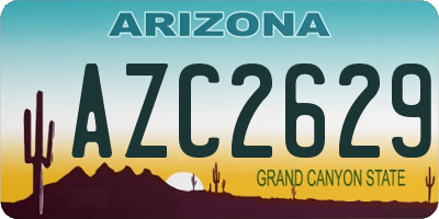 AZ license plate AZC2629