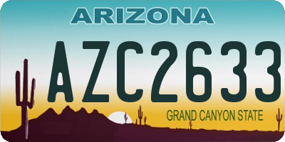 AZ license plate AZC2633