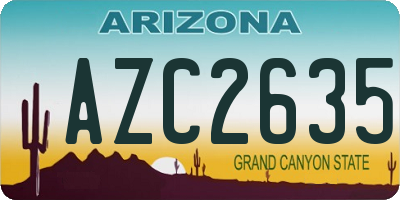 AZ license plate AZC2635