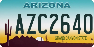 AZ license plate AZC2640