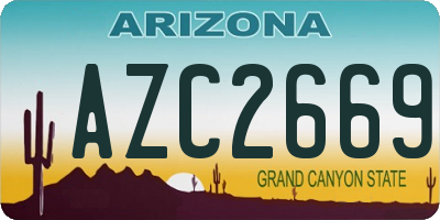 AZ license plate AZC2669