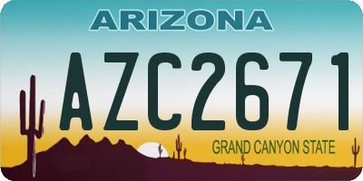 AZ license plate AZC2671