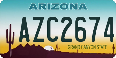 AZ license plate AZC2674