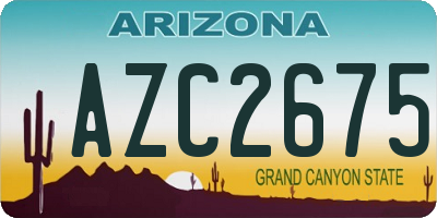 AZ license plate AZC2675