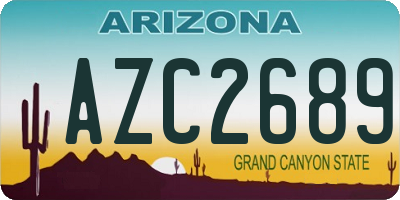 AZ license plate AZC2689