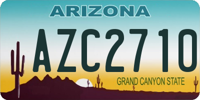 AZ license plate AZC2710