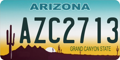 AZ license plate AZC2713