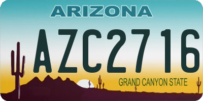 AZ license plate AZC2716