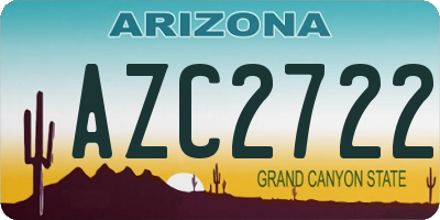 AZ license plate AZC2722