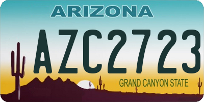 AZ license plate AZC2723