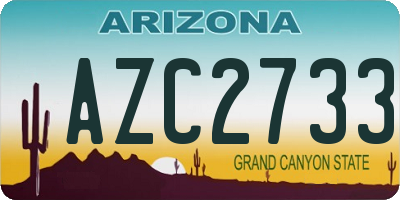 AZ license plate AZC2733