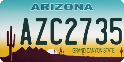 AZ license plate AZC2735