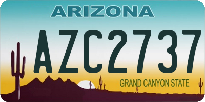 AZ license plate AZC2737