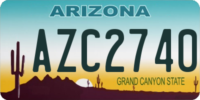 AZ license plate AZC2740