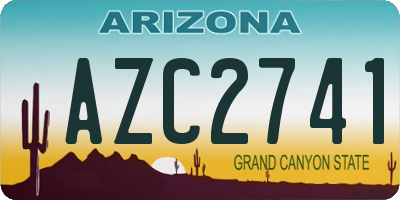 AZ license plate AZC2741