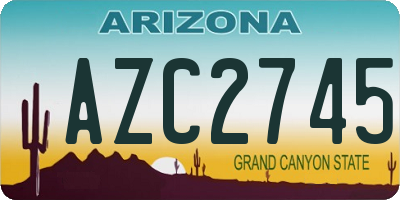 AZ license plate AZC2745