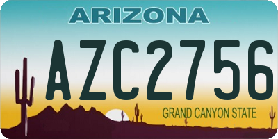 AZ license plate AZC2756