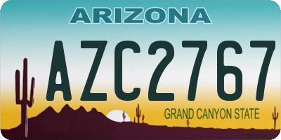 AZ license plate AZC2767