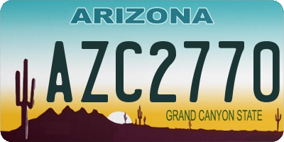 AZ license plate AZC2770