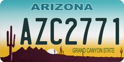 AZ license plate AZC2771